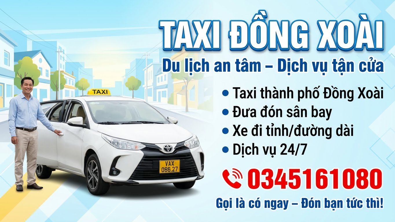 Taxi 7 chỗ Đồng Xoài phục vụ nhóm khách và gia đình